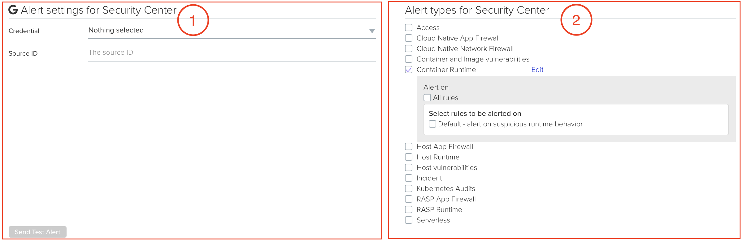 google cloud scc config