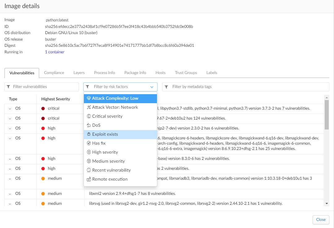 vuln explorer risk factors