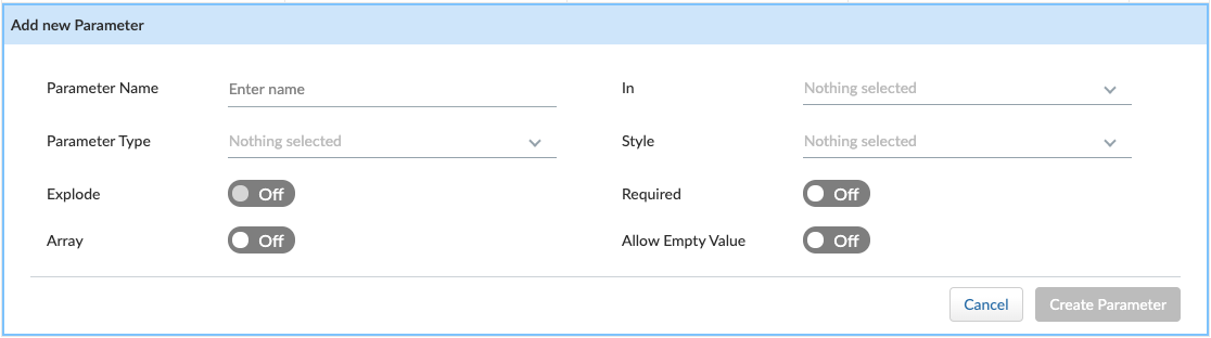 cnaf api add parameter