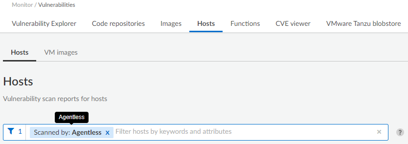 vulnerability results scanned by agentless