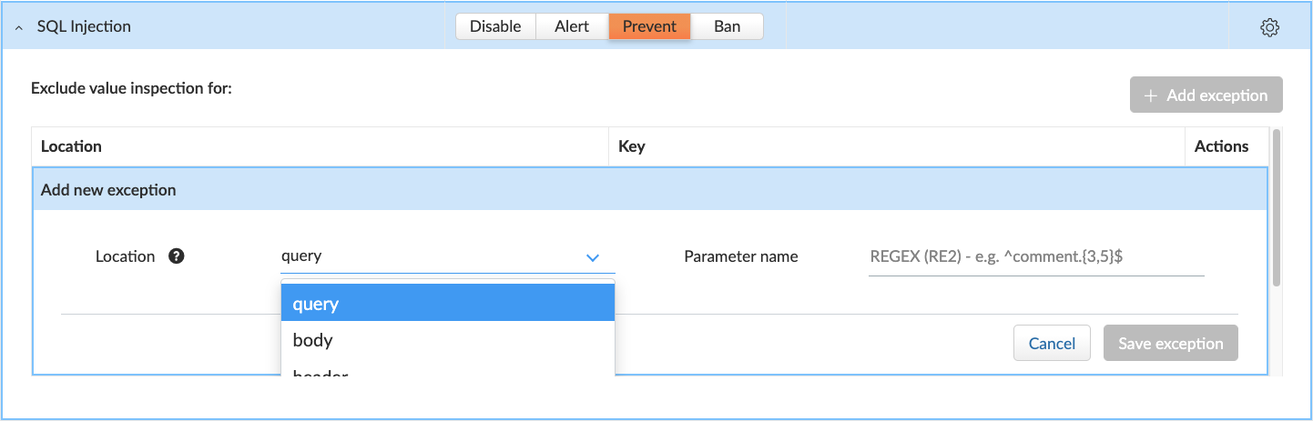 waas add new exception