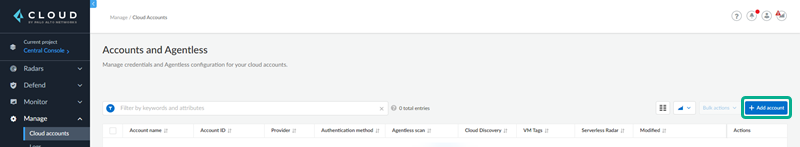 agentless add account