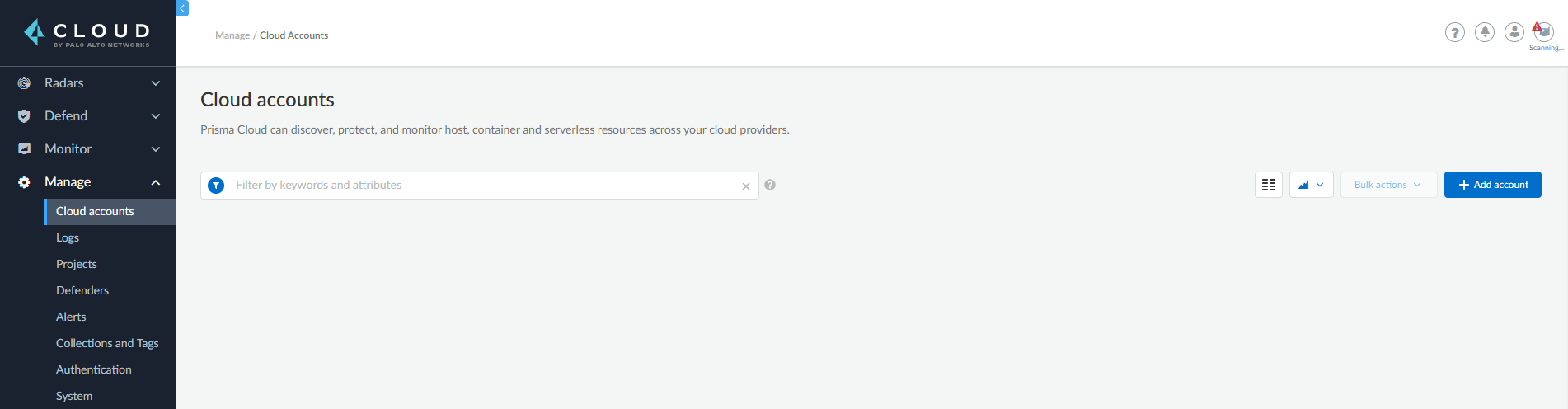 manage cloud accounts