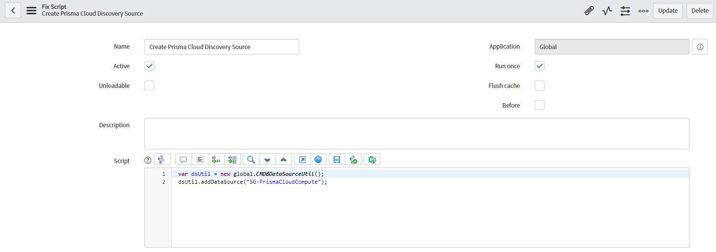 servicenow vr fix script