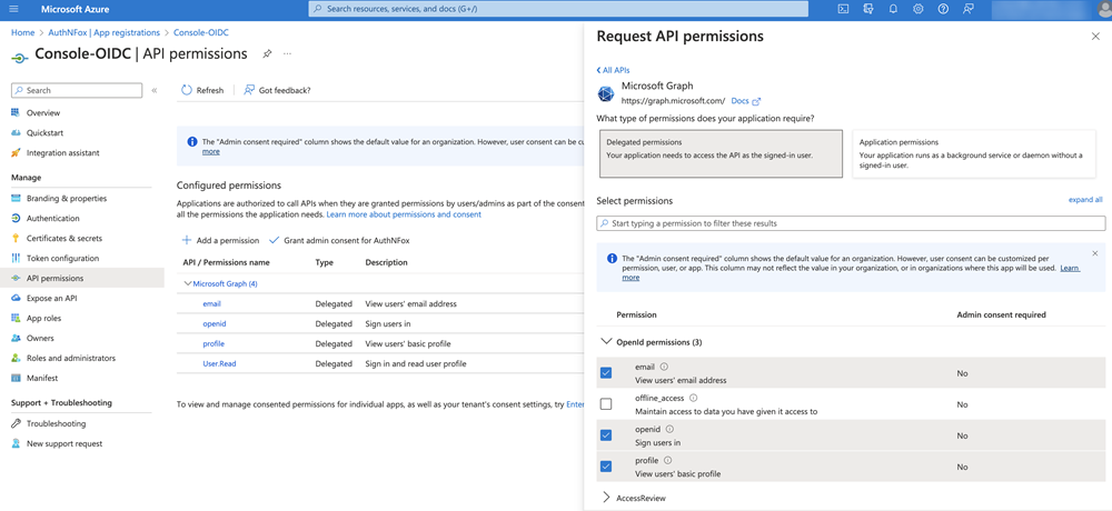 oidc api permission