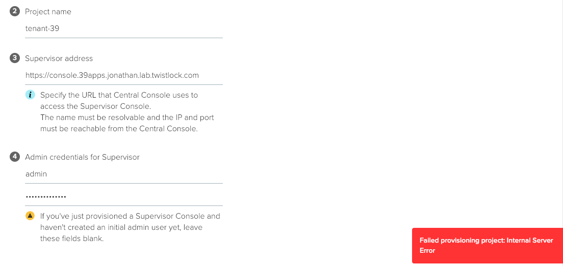 openshift provision tenant projects error