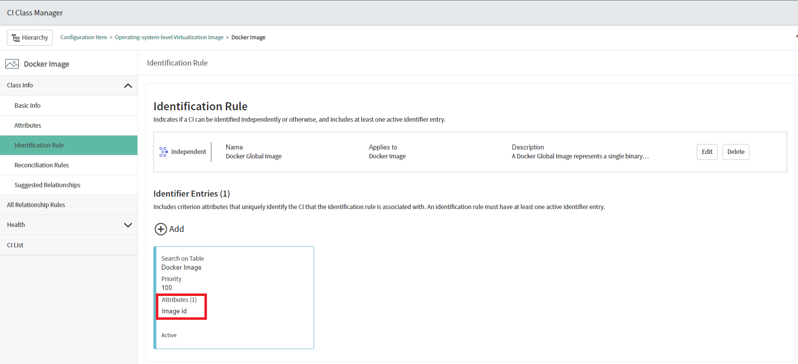 servicenow vr identification rule