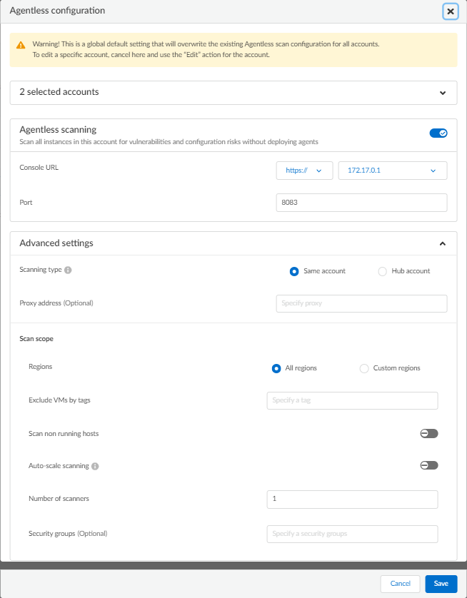agentless configuration bulk