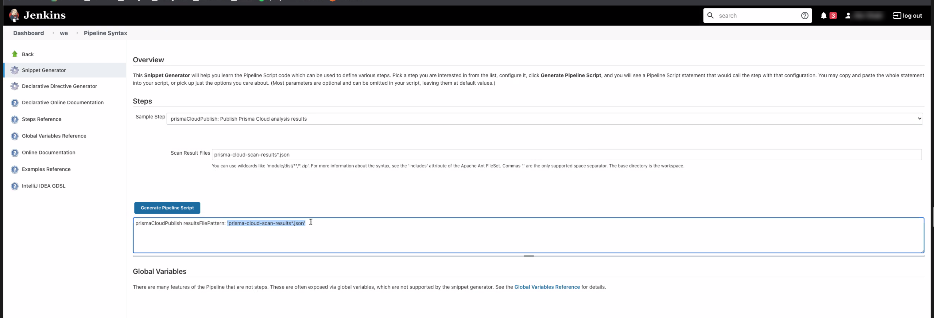 jenkins scan result files