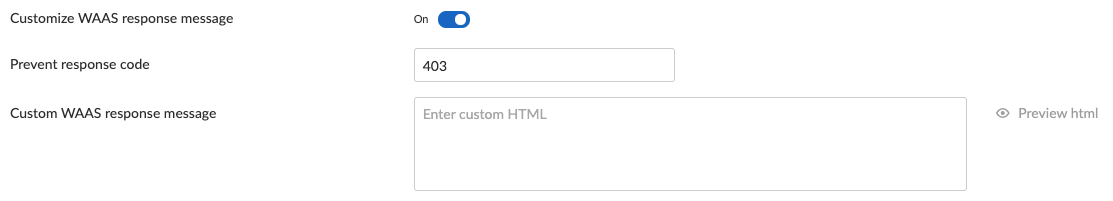 waas custom response