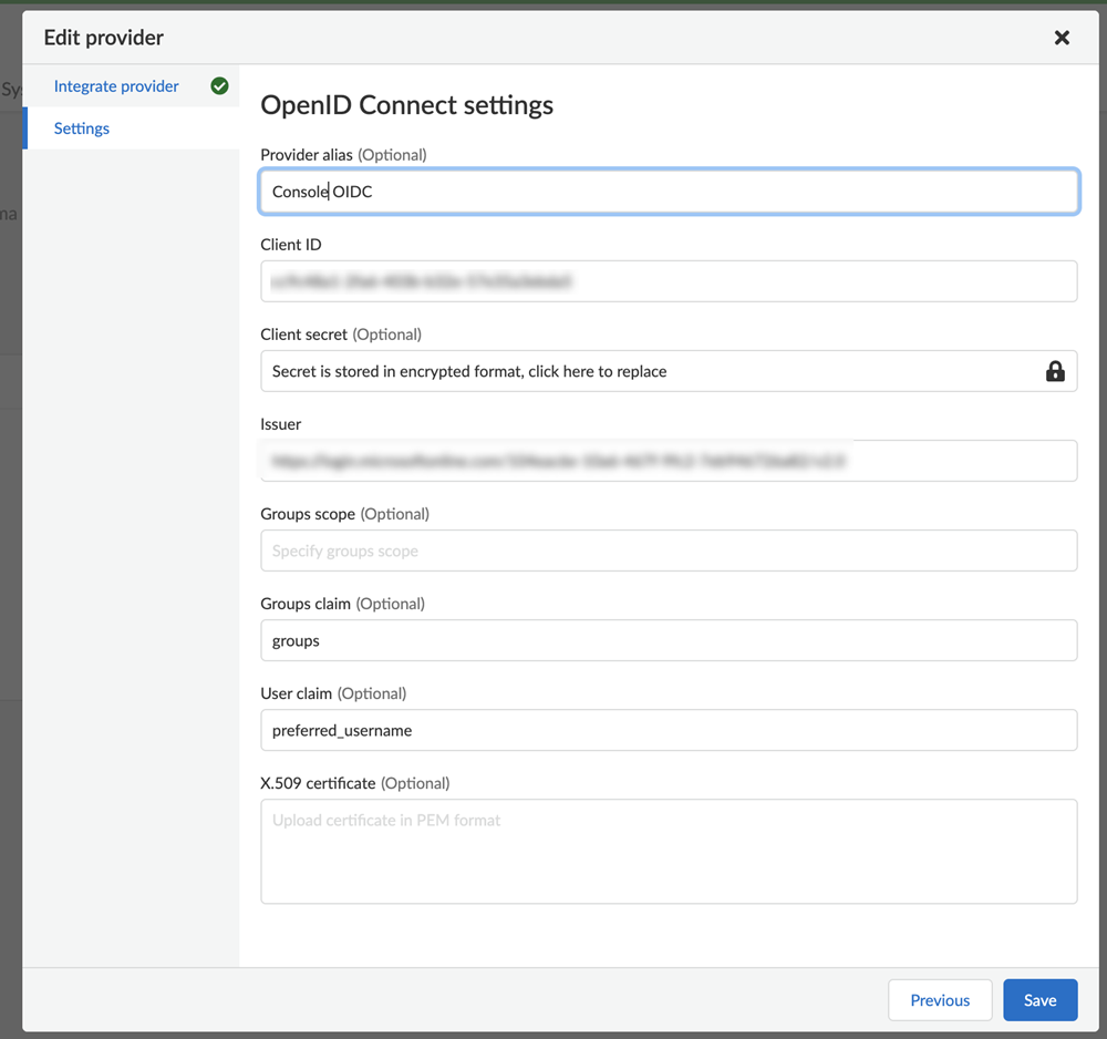 oidc identity provider configuration